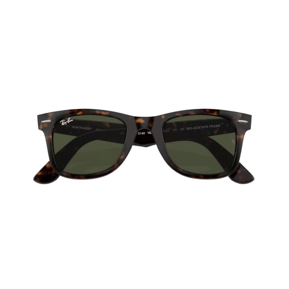 Ray Ban RB2140 Wayfarer Classic Havana frame closed view