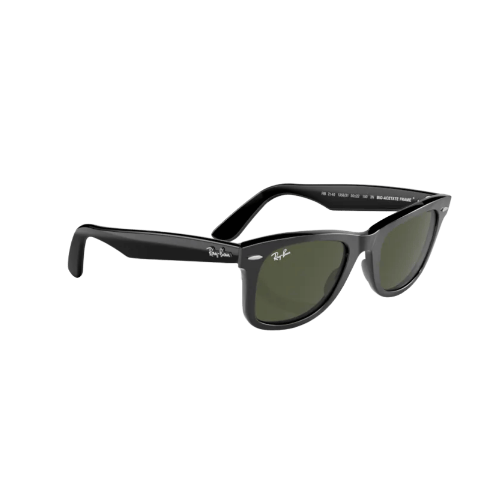 Ray Ban RB2140 Wayfarer Classic black frame angled view