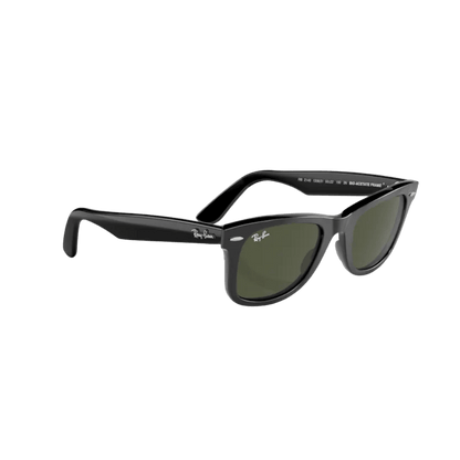 Ray Ban RB2140 Wayfarer Classic black frame angled view