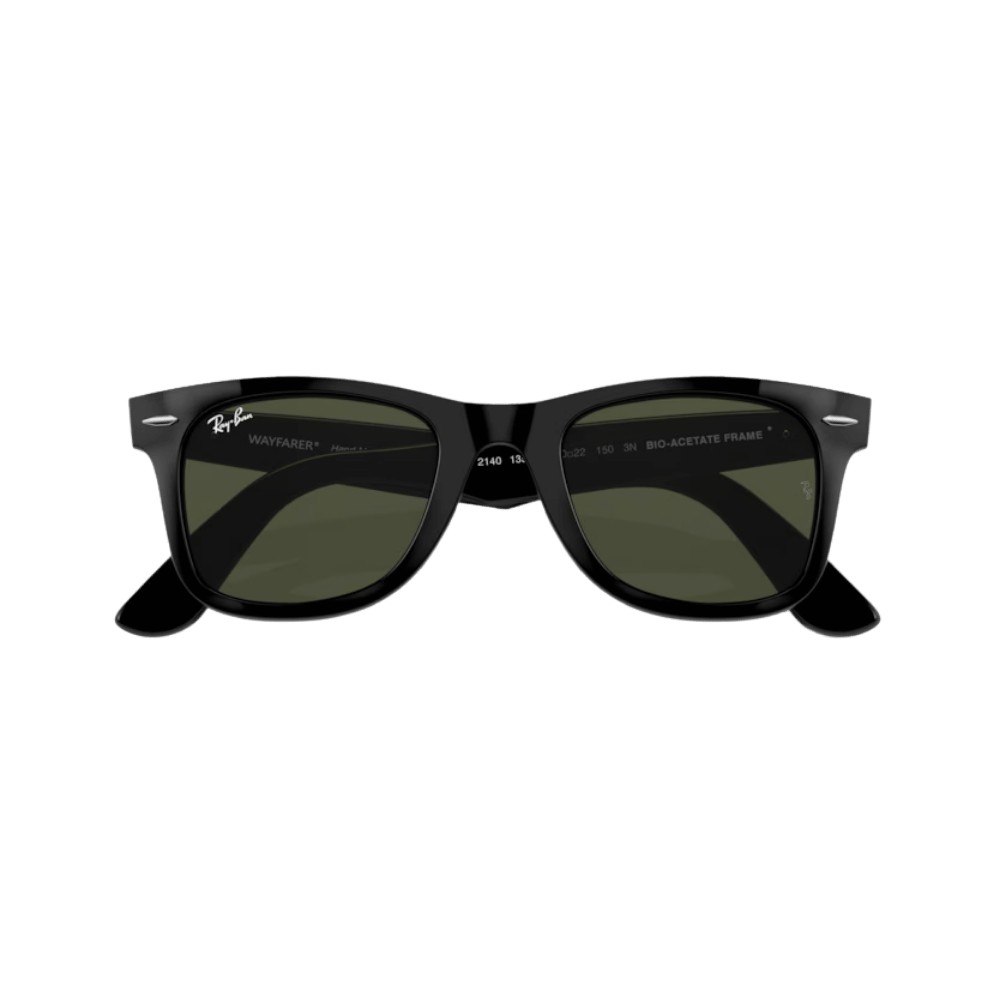 Ray Ban RB2140 Wayfarer Classic black frame closed view