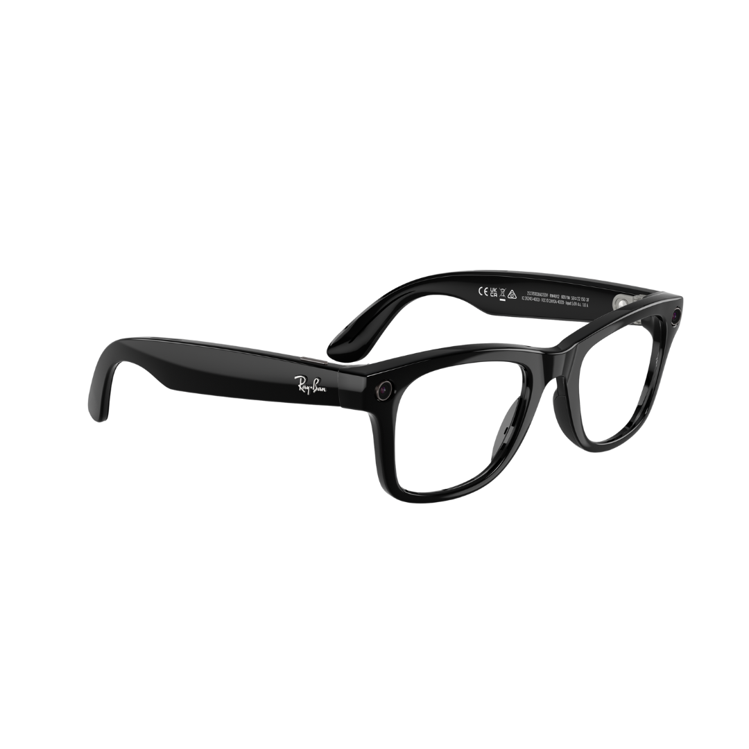 Ray-Ban Meta Wayfarer RW4008 black frame angled opposite view