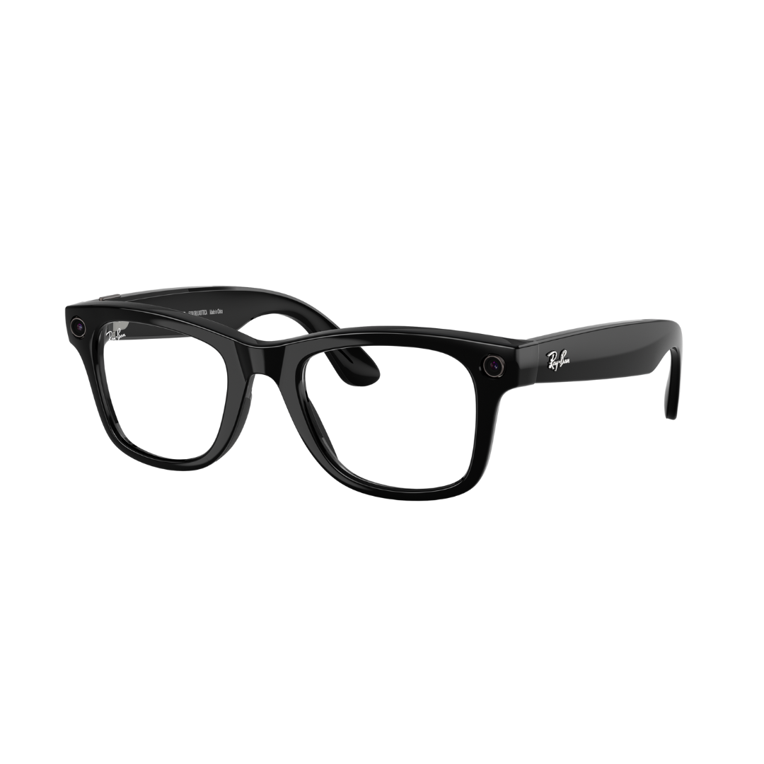 Ray-Ban Meta Wayfarer RW4008 black frame angled view