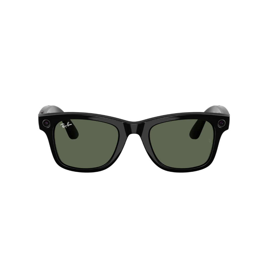 Ray-Ban Meta Wayfarer RW4006 sunglasses in shiny black, front view