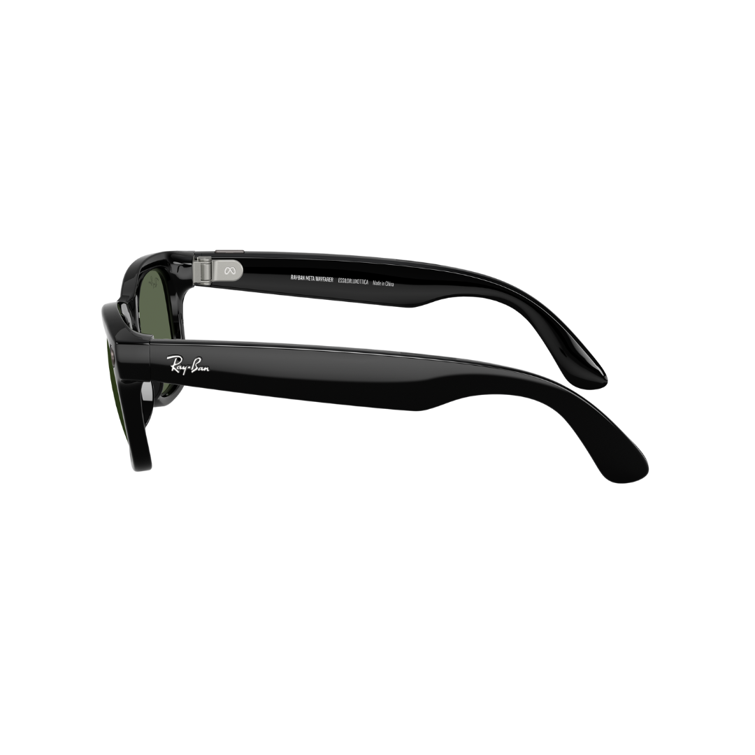 Ray-Ban Meta Wayfarer RW4006 sunglasses in shiny black, side view